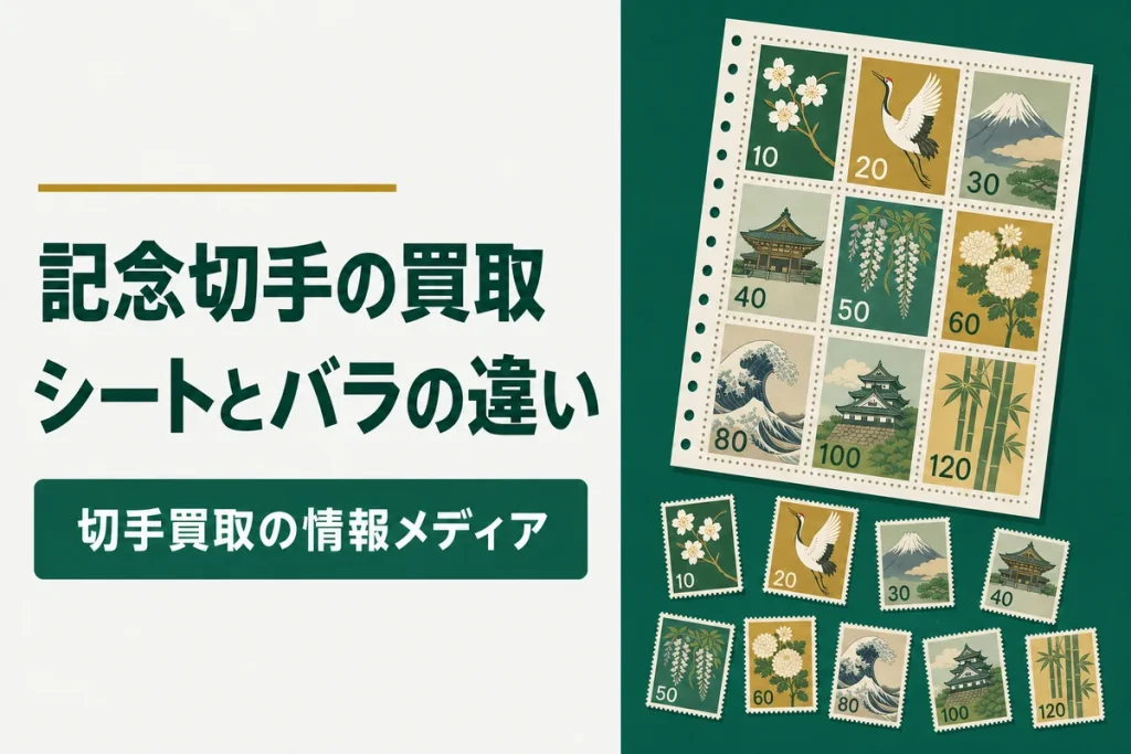 記念切手の買取シートとバラの違い
